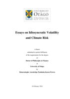 Essays on idiosyncratic volatility and climate risk
