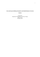 Cyber and In-person Bullying, Entrapment, and Suicidal Ideation in University Students
