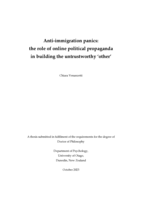 Anti-immigration panics: the role of online political propaganda in building the untrustworthy ‘other’