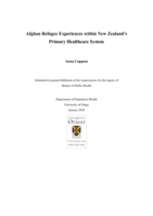 Afghan Refugee Experiences within New Zealand's Primary Healthcare System