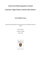Factors that influence growth in colonial bryozoans, Otago Harbour, Aotearoa New Zealand