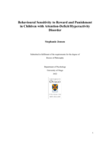 Behavioural Sensitivity to Reward and Punishment in Children with Attention-Deficit/Hyperactivity Disorder