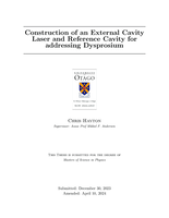 Construction of an External Cavity Laser and Reference Cavity for addressing Dysprosium