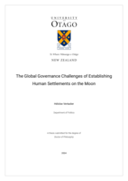 The global governance challenges of establishing human settlements on the moon