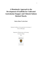 A biomimetic approach to the development of scaffolds for cultivated Australasian snapper and Chinook salmon skeletal muscle