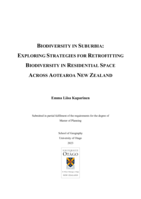 Biodiversity in suburbia: exploring strategies for retrofitting biodiversity in residential space across Aotearoa New Zealand