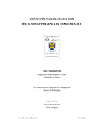 Concepts and measures for the sense of presence in mixed reality