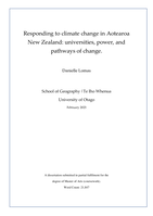 Responding to climate change in Aotearoa New Zealand: universities, power and pathways of change