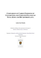 Comparison of carbon emissions of uncemented and cemented fixation of total knee and hip arthroplasty