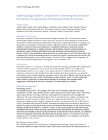 Exploring Otago students' perspectives on attending lectures and on the nature of an appropriate motivational context for learning Project Team