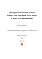 The importance of marine resource subsidies from diadromous fish in the diet of brown trout and shortfin eel
