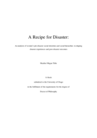 A Recipe for Disaster: An analysis of women’s pre-disaster social identities and social hierarchies in shaping disaster experiences and post-disaster outcomes