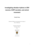 Investigating ultradian rhythms in CRH neurons, CORT secretion, and animal movement