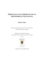 Three essays on corporate social responsibility decoupling