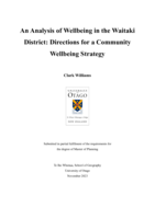 An Analysis of Wellbeing in the Waitaki District: Directions for a Community Wellbeing Strategy