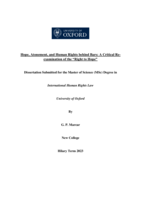 Hope, Atonement, and Human Rights behind Bars: A Critical Re-examination of the "Right to Hope"