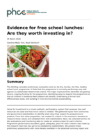 Evidence for free school lunches: Are they worth investing in?