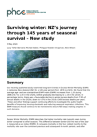 Surviving winter: NZ’s journey through 145 years of seasonal survival – New study