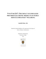 9-to-5 or 24/7: The Impact of employer-provided electronic products on public service employees' wellbeing