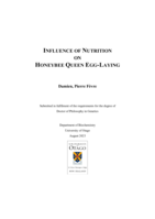 Influence of nutrition on honeybee queen egg-laying