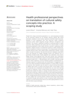 Healthcare clinician perspectives on translation of cultural safety concepts into practice: A scoping study