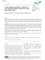 A text message intervention to reduce first year university students' alcohol use: A pilot experimental study