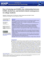 Fear of missing out (FoMO): the relationship between FoMO, alcohol use, and alcohol-related consequences in college students