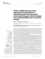 Gollin's (1965) levels-by-levels approach: the importance of manipulating the task dimension when assessing age-related changes and individual differences in decision making