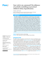 Your wish is my command! The influence of symbolic modelling on preschool children's delay of gratification