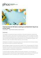 Food poverty for NZ teens creating an achievement lag of up to four years