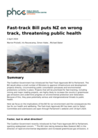 Fast-track Bill puts NZ on wrong track, threatening public health