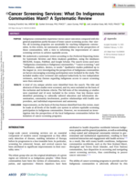 Cancer Screening Services: What Do Indigenous Communities Want? A Systematic Review