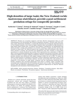 High densities of large tuaki, the New Zealand cockle Austrovenus stutchburyi, provide a post-settlement predation refuge for conspecific juveniles