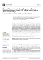 Maternal Vitamin C Intake during Pregnancy Influences Long-Term Offspring Growth with Timing- and Sex-Specific Effects in Guinea Pigs