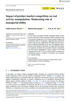 Impact of product market competition on real activity manipulation: Moderating role of managerial ability