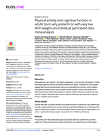 Physical activity and cognitive function in adults born very preterm or with very low birth weight-an individual participant data meta-analysis