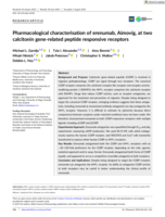 Pharmacological characterisation of erenumab, Aimovig, at two calcitonin gene-related peptide responsive receptors