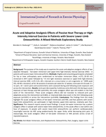 Acute and Adaptive Analgesic Effects of Passive Heat Therapy or High- Intensity Interval Exercise in Patients with Severe Lower-Limb Osteoarthritis: A Mixed-Methods Exploratory Study
