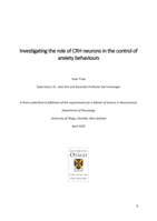 Investigating the role of CRH neurons in the control of anxiety behaviours