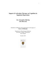 Impact of activation therapy on cognition in inpatient depression