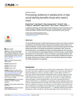 Promoting resilience in adolescents: A new social identity benefits those who need it most