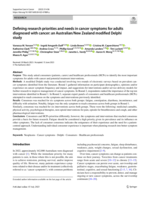 Defining research priorities and needs in cancer symptoms for adults diagnosed with cancer: an Australian/New Zealand modified Delphi study