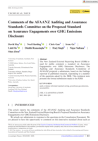 Comments of the AFAANZ Auditing and Assurance Standards Committee on the Proposed Standard on Assurance Engagements over GHG Emissions Disclosure