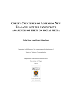 Creepy Creatures of Aotearoa New Zealand: How we can Improve their Awareness of them on Social Media