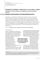 Science stories through a cultural lens: The effects of cultural framing of storytelling in the natural and social sciences