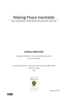 Making Peace Inevitable: How communities create peace and avoid war every day