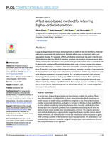 A fast lasso-based method for inferring higher-order interactions
