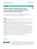 What do health care professionals want to know about assisted dying? Setting the research agenda in New Zealand