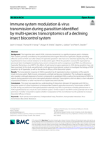 Immune system modulation & virus transmission during parasitism identified by multi-species transcriptomics of a declining insect biocontrol system