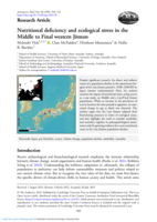 Nutritional deficiency and ecological stress in the Middle to Final western Jomon